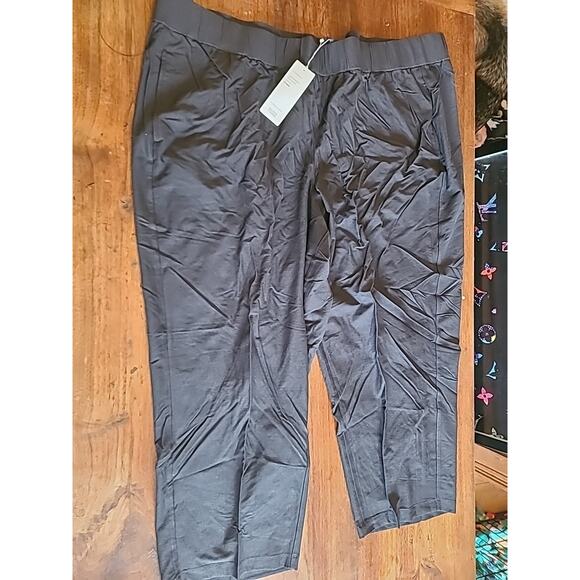 EILEEN FISHER Lightweight Stretch Crepe Ankle Pants Pull On Size 3X Graphite New - Picture 4 of 8